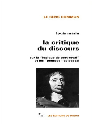 cover image of La Critique du discours